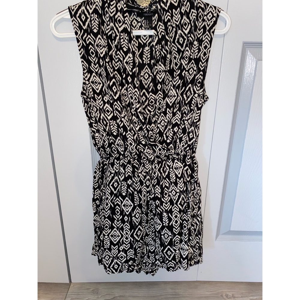Black and White Patterned Romper